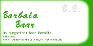 borbala baar business card